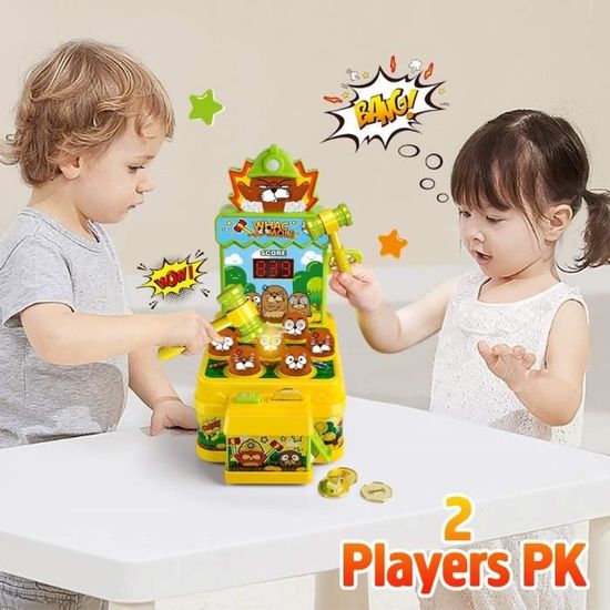Jouets Marteau Jeu De La Taupe Jeu De Pieces De Monnaie Sur Banc De Frappe Avec 2 Marteaux Jeu Pour Les Tout Petits Cdiscount Jeux Jouets