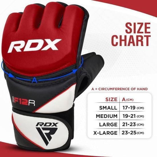 RDX MMA Gants de Grappling Arts Martiaux Entra/înement D Cut Palm Maya Hide Cuir Sparring Mitts Parfait pour Cage Combat Sports Sac de Frappe Muay Thai Kickboxing M bleu