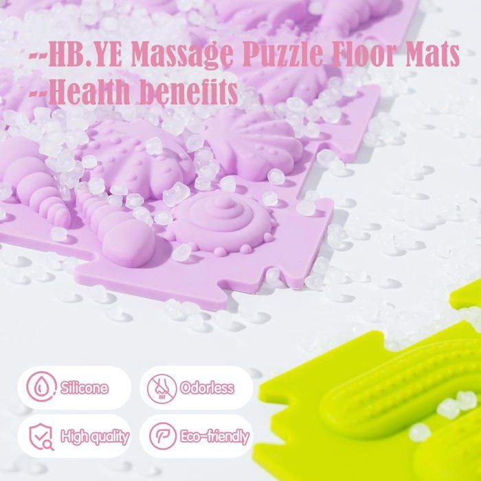 Tapis De Massage Puzzle Orto Nature - Sensoriel Pour Enfants - Anti-dérapant - Multi-couleurs