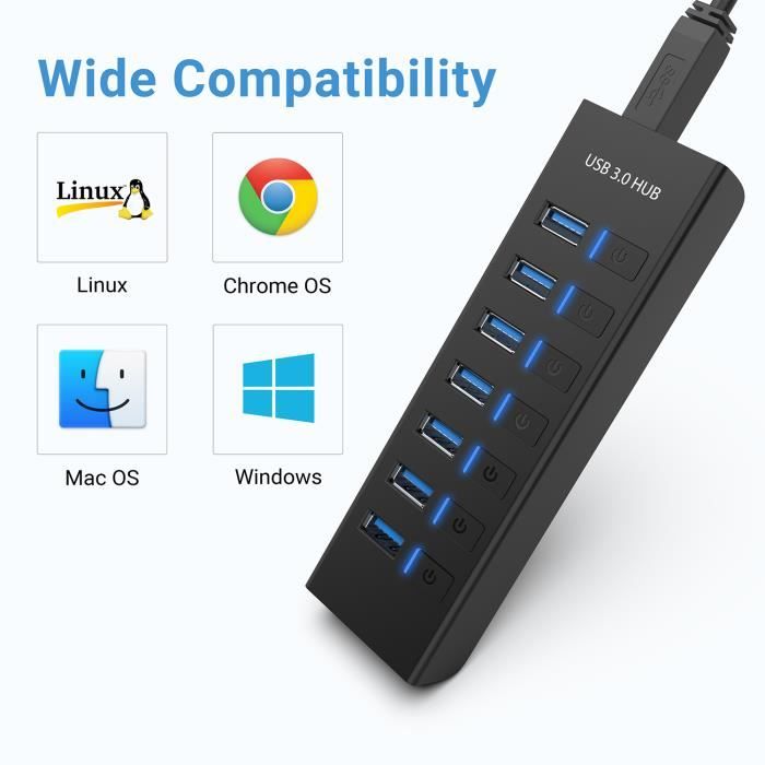 Multiport USB 2.0 - 6 Ports Chargeur Multiprise Hub Combiné MM00137 -  Sodishop