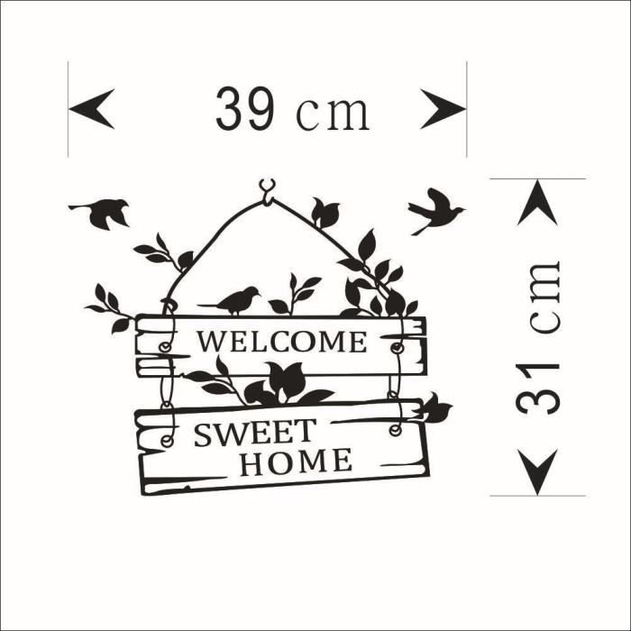 Ale Style Welcome Sweet Home Amovible Stickers Muraux Autocollants ...