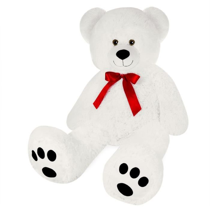 Location ours blanc en peluche géant H185cm - Clauday Evénements