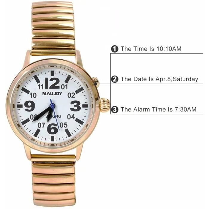 MAUJOY Montre parlante pour Aveugle Francais Femme.Cette Montre
