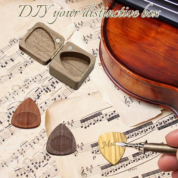 5X MÉDIATOR GUITARE En Bois Fait Main Médiator Guitare Acoustique Pour