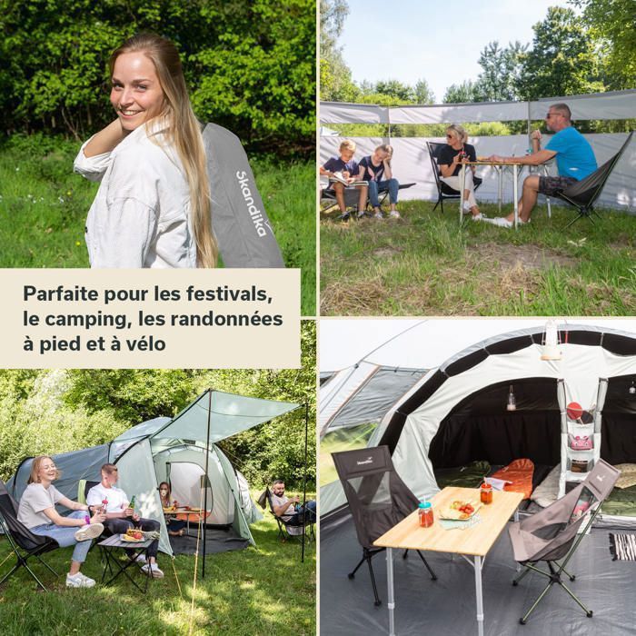 Chaise Camping Skandika Compact - Pliable Rembourrée 150kg - Set De 2