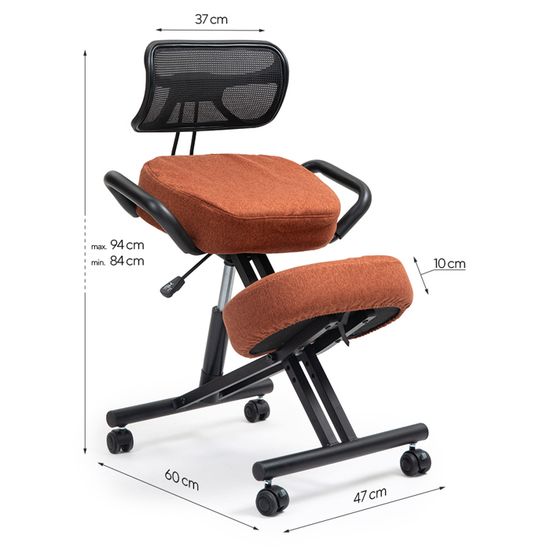 Kenoko SUGURI - Chaise Genoux Ergonomique Réglable | pour la Maison et Bureau | Chaise Kneeling | avec Housse en Tissu | Macchiato - Maison Kenoko SUGURI - Chaise Genoux Ergonomique Réglable | pour la Maison et Bureau | Chaise Kneeling | avec Housse en Tissu | Macchiato - Maison