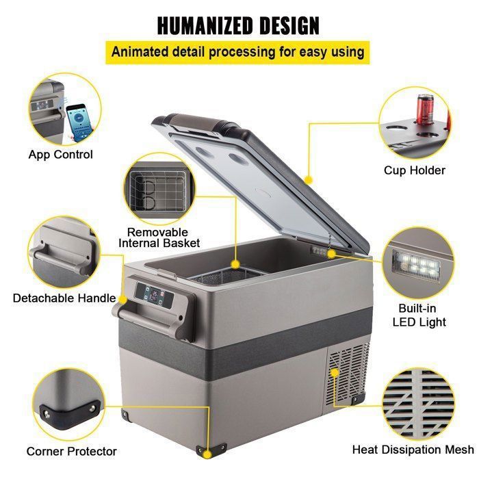 Mini Frigo Portable VEVOR 30L – Compression 12V/230V Pour Voiture Et Camping