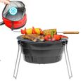 BBQ Pliable avec Sac Isotherme - Ø 28 cm Barbecue Charbon Camping Grill Pliable-0