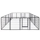 Aufun Parc pour animaux d'extérieur pliable en 16 parties de 80 cm de haut, verrouillage automatique, parc pour chiots avec porte