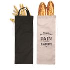 PZL CONCEPT Sac à Pain Tissu Beige / Noir - Grand Sac pour Baguettes Entière et Viennoiseries - Favorise la Conservation