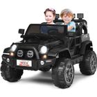 DREAMADE 4x4 Voiture Électrique Enfant 2 Places, Véhicule Électrique avec Télécommande LED Musique USB Coffre de Rangement,Noir