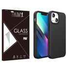 Tikawi Coque Iphone 13 (6.1") Silicone Noir + Verre trempé Tikawi [Gel Souple] [Haute Protection] [Anti-Rayure] [Fine et légère]