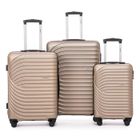 TORTUE. TORTUE Valise - Set de 3 Valises 55cm-65cm-75cm - ABS - 4 roulettes Doubles - Cadenas Integré- Champagne