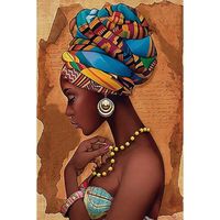 Puzzles pour Adultes,Peinture De Femme Africaine Puzzle Puzzle en Bois,Cadeau De NoëL 1000 pièces,Puzzle de Peinture Femme Africaine