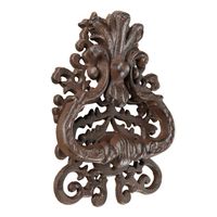 Heurtoir de porte décoratif en fonte marron – motif classique