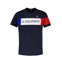 Tee-shirt Le coq sportif TRI  - Réf. 2310010-SKY-CAPTAIN. Couleur : Bleu marine, Blanc, Rouge. Détails. - Col rond. - Manches