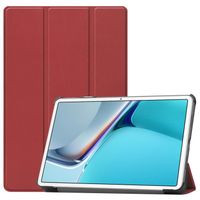 Coque Tablette Samsung Galaxy Tab S7 11, Antichoc Cuir Étui Folio Untra-fin Léger Housse Support, Rouge vineux