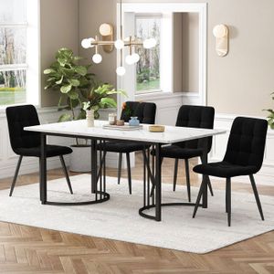 Ensemble De Table Et Chaises  Ensemble De 5 Pièces , Avec Pieds De Table En Metal Au Design Moderne 96315995