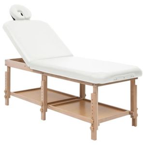 TABLE DE MASSAGE - TABLE DE SOIN WORD Design Table de massage à 2 zones Blanc Similicuir®ELODWP® MODERNE