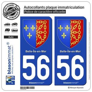 56 Morbihan aux Rayons UV. DECO-IDEES 2 Stickers pour Plaque dimmatriculation Stickers Garanti 5 Ans Stickers recouvert dun pelliculage sp/écifique pour Resister aux intemp/éries