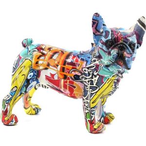 STATUE - STATUETTE Statue - Statuette - Figurine bouledogue français multicolore en résine 20 * 10 * 23cm figurine chien