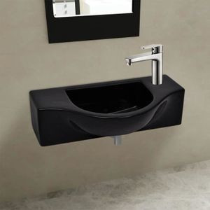 LAVABO - VASQUE Vasque céramique Noir pour salle de bain - FDIT - 