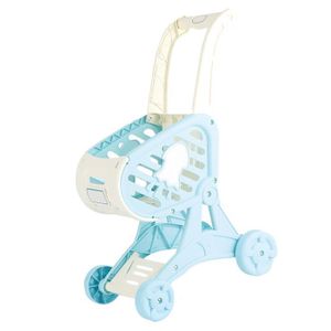 CHARIOT DE MARCHÉ Mxzzand Caddie de supermarché pour enfants Chariot de courses pour enfants, jouet, chariot de puericulture poussette Bleu
