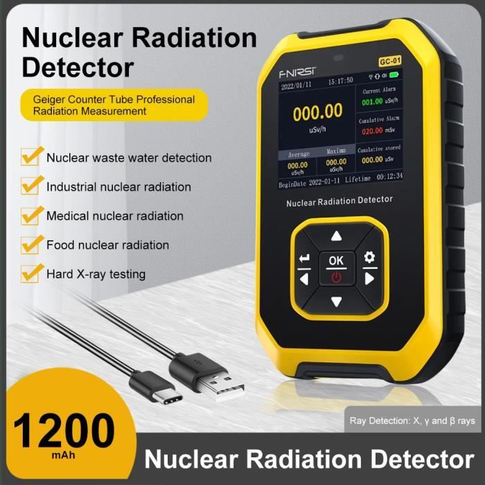 Détecteur de rayonnement nucléaire compteur - Dosimètre de rayonnement avec  écran LCD, compteur portable portable Beta Gamma X-ray Moniteur de  rayonnement rechargeable