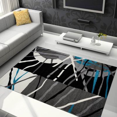 Tapiso Jawa Tapis De Salon Chambre Ado Design Moderne Rayures Tache Noir Bleu Gris Blanc Frise 200 X 290 Cm Achat Vente Tapis Soldes Cdiscount
