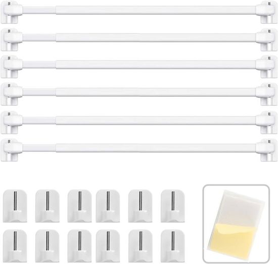 ACAZA Tringle Rideau Extensible 240-340cm - Argenté Fixation Murale