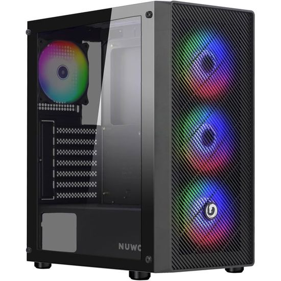 Phanteks Eclipse P400A RGB (Noir) - Boîtier moyen tour avec fenêtre latérale en verre trempé et ventilateurs LED RGB ( Catégorie : - Informatique
