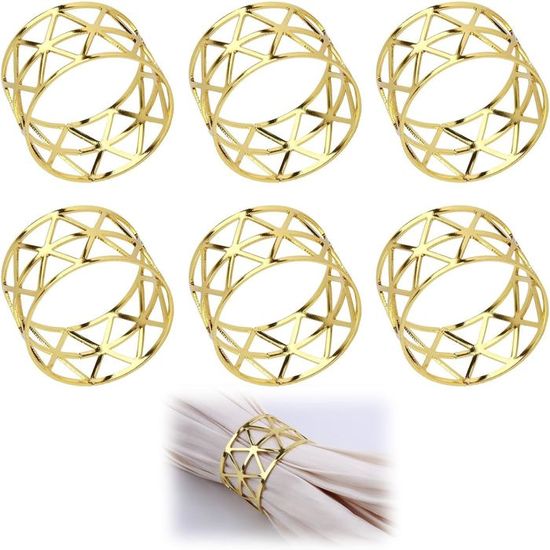 Décoration Table Mariage Lot De 6 Ronds De Serviette En Métal Doré - Diamètre 4,5 Cm - Pour Décoration De Table, Mariage, Fête, Bureau - Design élégant Ronds De Serviette Métal Décoration Table Mariage Lot De 6 Ronds De Serviette En Métal Doré - Diamètre 4,5 Cm - Pour Décoration De Table, Mariage, Fête, Bureau - Design élégant Ronds De Serviette Métal