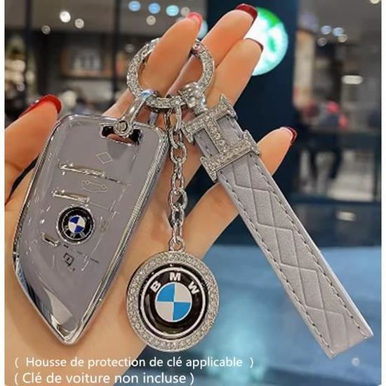 Remplacement Etui de clé Housse protection en TPU avec Porte - clés en cuir  et Métal pour BMW s3/s5/x3/x1 blade 3 series x5/x7/530