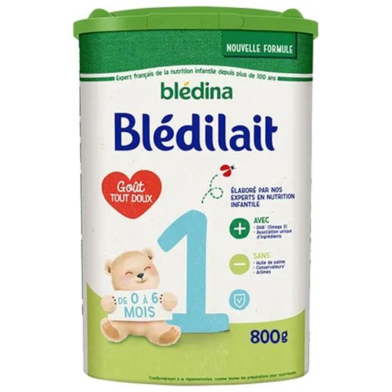 Blédina Blédilait 1 - Lait Infantile 1er âge En Poudre - Pour Bébés De 0 à 6 Mois - Boîte De 3 X 1,2 Kg (soit 3,6 Kg)