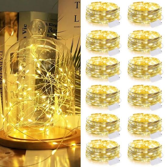 30 Guirlandes Lumineuses LED à Piles - 2m, 20 LEDs, Fil De Cuivre, Étanche, 3 Modes (Clignotant/Scintillement/Fixe)