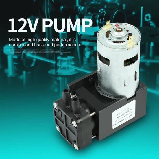 Pompe à Vide 12V DC Haute Pression à Membrane - Débit 12 L/min, Silencieuse - Pour Emballage Sous Vide, Cosmétiques, Projets DIY Pompe à Vide 12V DC Haute Pression à Membrane - Débit 12 L/min, Silencieuse - Pour Emballage Sous Vide, Cosmétiques, Projets DIY