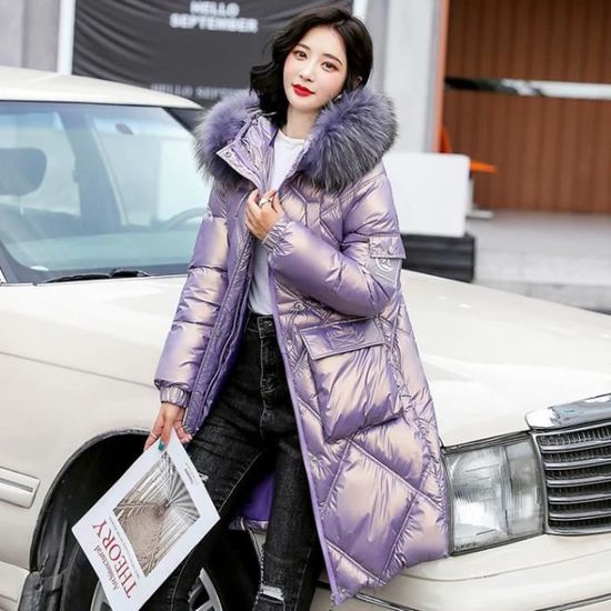 Manteau Femme Hiver Avec Capuche Manche Longue Couleur Pure - Vetement