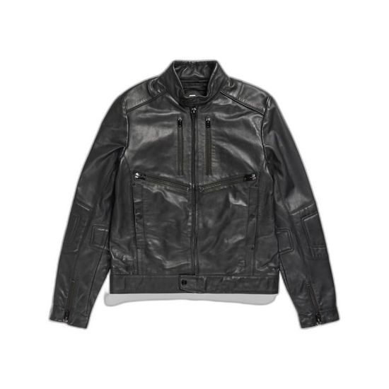 Veste en cuir de motard G Star RAW Homme Noir Noir Cdiscount Pret a Porter