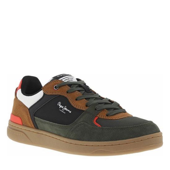 Sneakers En Cuir Multicolore Avec Semelle De Course White Combo - CafèNoir