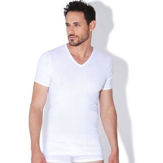 T-shirt homme blanc avec poche poitrine en coton - Sasha Blanc – Le Slip Français