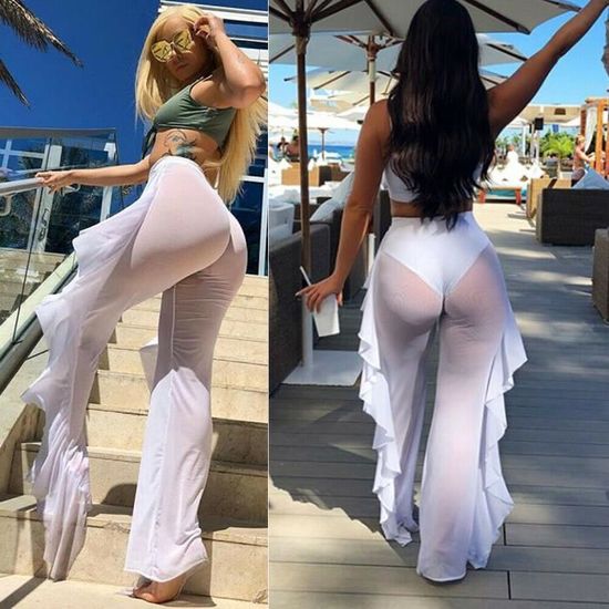 Robe Pantalon transparent Sexy pour femmes Cover Up en maille