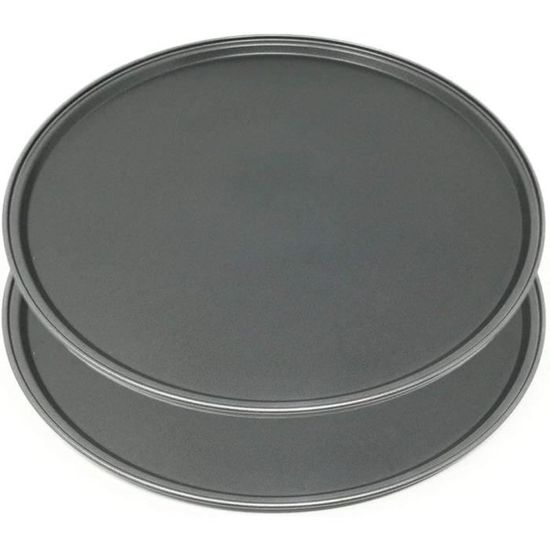 Lot De 2 Moules à Pizza Antiadhésifs De 13 Pouces, Moules Ronds En Acier Au Carbone Pour La Cuisson~p146452231