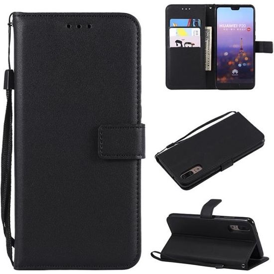 Housse étui Outdoor Pour Huawei P20 Pro Dual-SIM - Sac Ceinture Noir - NEUF