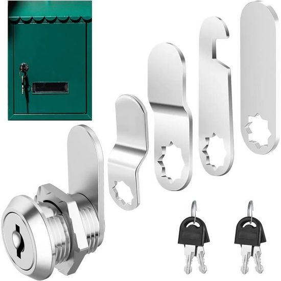 Lot De 5 Plaques De Serrure Pour Boîte Aux Lettres - Différents Modèles - Sans Corps De Serrure - Pour Remplacer Une Plaque Abîmée Ou Manquante - 6