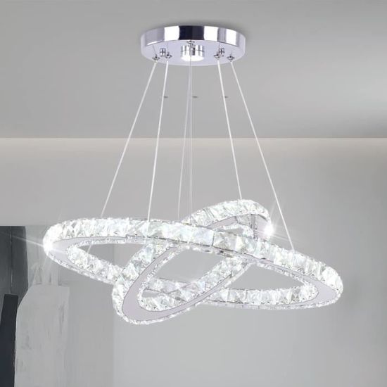 Lustre LED Design Moderne Cristal Suspendu