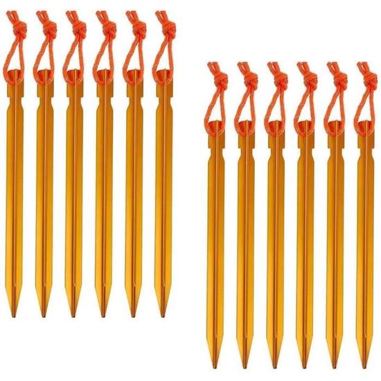 Lot De 4 Piquets De Tente En U, Alliage D'aluminium Rouge, Légers, Pour Neige/sable, Neufs