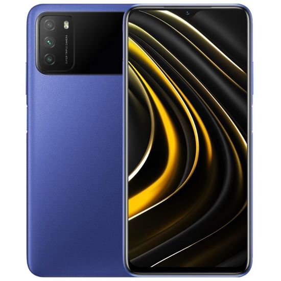 XIAOMI POCO M3 4Go 64Go Smartphone Bleu Glacier Écran FHD+ 6,53" Triple Caméra 48MP 6000mAh