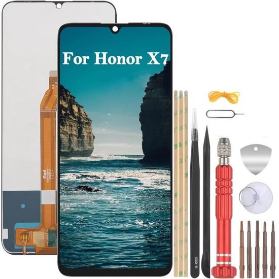 Écran LCD Complet Pour Honor X7 (CMA-LX1/LX2/LX3) - 6,74 Pouces, Avec Cadre Noir, Kit De Réparation Inclus