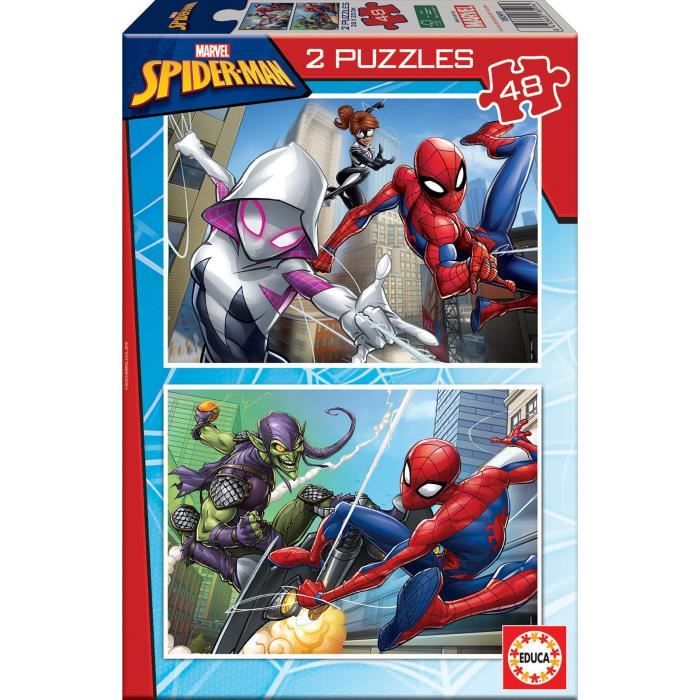 Puzzle Spider-Man - EDUCA - 2x48 pièces - Pour enfants dès 4 ans - Dessins animés et BD