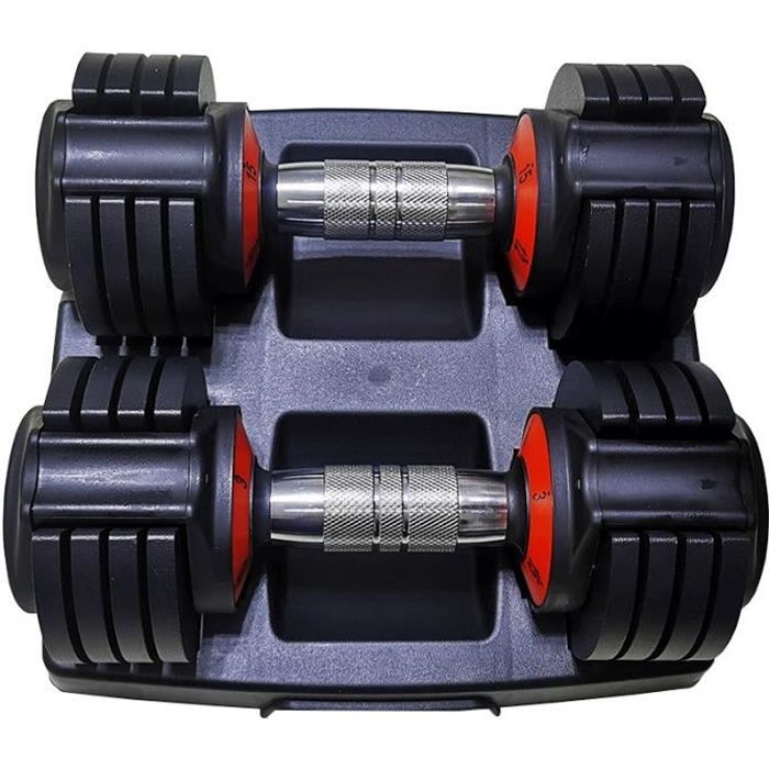Nouveaux 1 paire Haltère réglable avec plaque musculation femme haltères 6.8kg x 2 Poids 15kg Haltère musculation